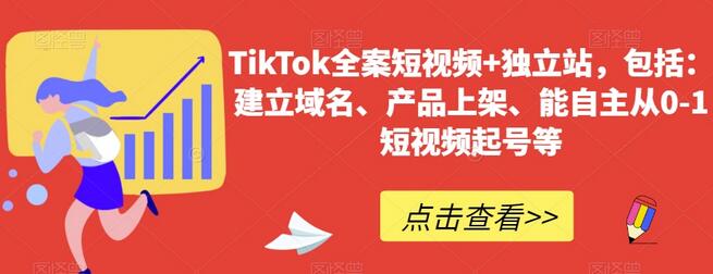 TikTok全案短视频 独立站-建立域名、产品上架、能自主从0-1短视频起号等.jpg
