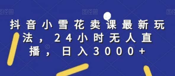 抖音小雪花卖课最新玩法-24小时无人直播日入3000 .jpg